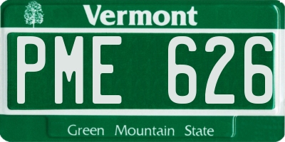 VT license plate PME626