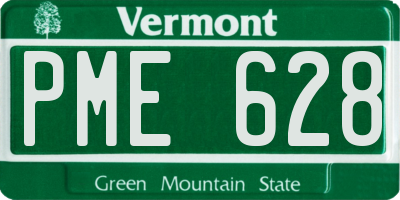 VT license plate PME628