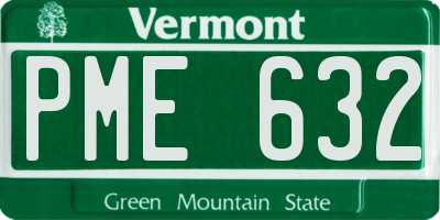 VT license plate PME632