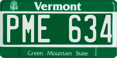 VT license plate PME634