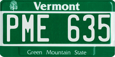 VT license plate PME635