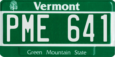 VT license plate PME641