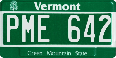 VT license plate PME642