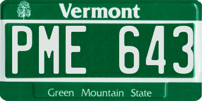 VT license plate PME643