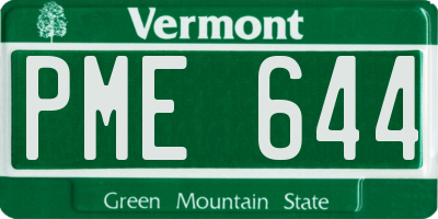 VT license plate PME644