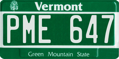 VT license plate PME647