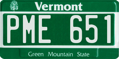 VT license plate PME651