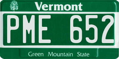 VT license plate PME652