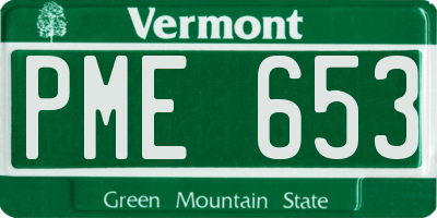 VT license plate PME653