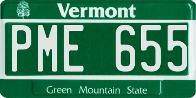VT license plate PME655