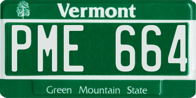 VT license plate PME664