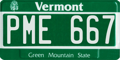 VT license plate PME667