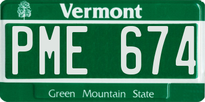 VT license plate PME674