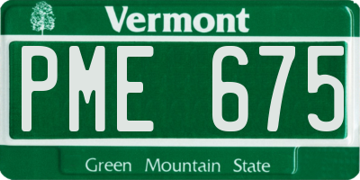 VT license plate PME675