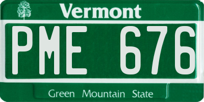 VT license plate PME676