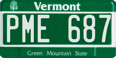 VT license plate PME687
