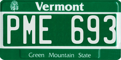 VT license plate PME693
