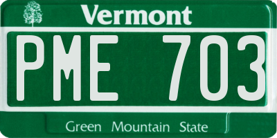 VT license plate PME703