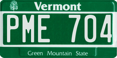 VT license plate PME704