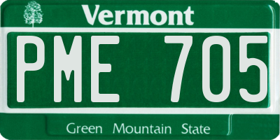 VT license plate PME705