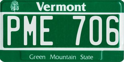 VT license plate PME706