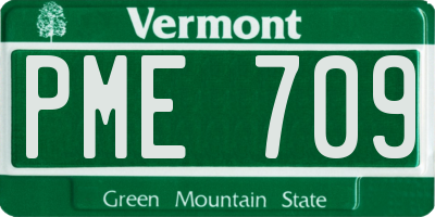 VT license plate PME709