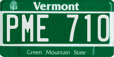 VT license plate PME710