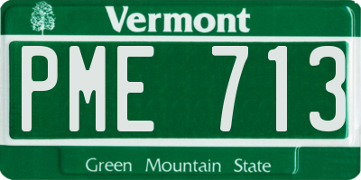 VT license plate PME713