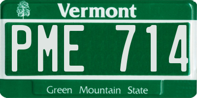 VT license plate PME714