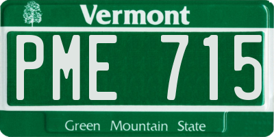 VT license plate PME715