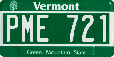 VT license plate PME721