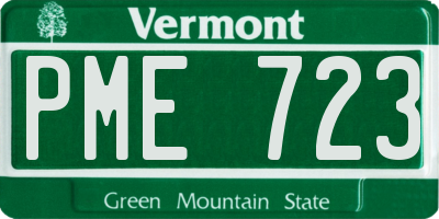 VT license plate PME723