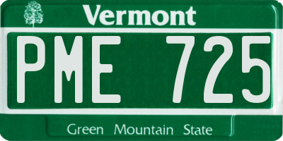 VT license plate PME725