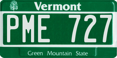 VT license plate PME727