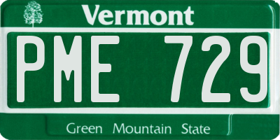 VT license plate PME729