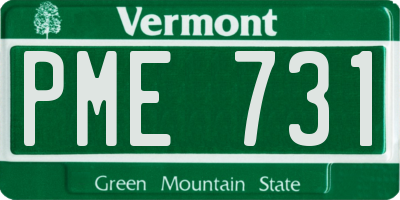 VT license plate PME731