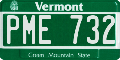 VT license plate PME732