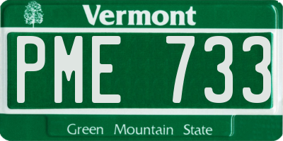 VT license plate PME733