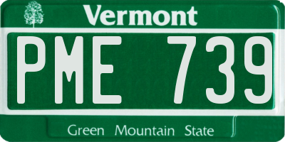 VT license plate PME739