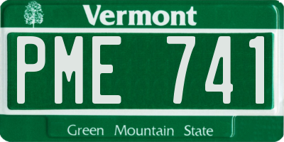 VT license plate PME741