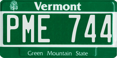 VT license plate PME744