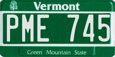 VT license plate PME745