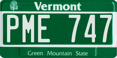 VT license plate PME747
