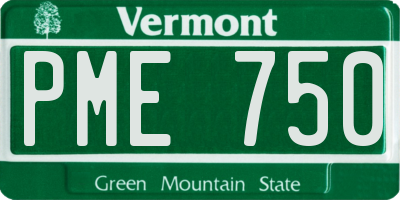 VT license plate PME750