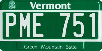 VT license plate PME751