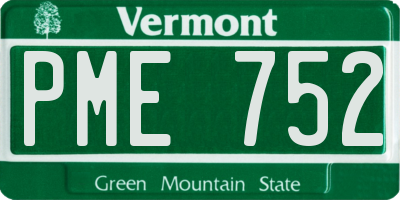 VT license plate PME752