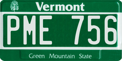 VT license plate PME756