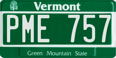 VT license plate PME757
