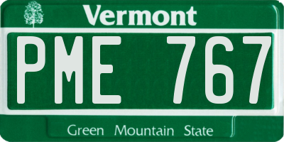 VT license plate PME767