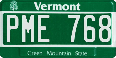 VT license plate PME768